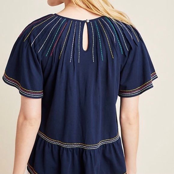 ❌SOLD❌ Anthropologie Chamonix Embroidered Swing Top - Picture 2 of 3